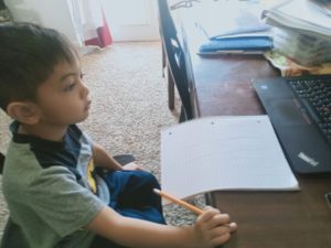 Child doing homework